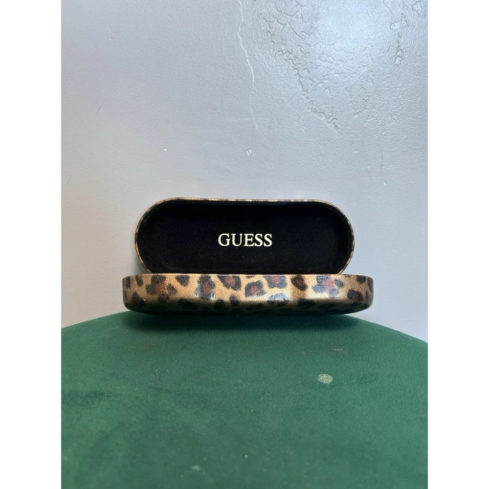 GUESS Leopard Print Eyeglass Case Clamshell Hard Case